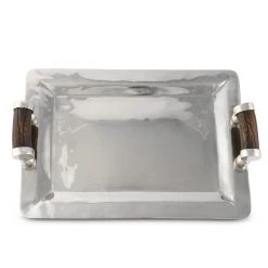 Vagabond House Stainless Serving Tray Composite Antler Handles Trays