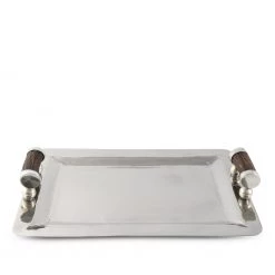 Vagabond House Stainless Serving Tray Composite Antler Handles Trays