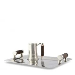 Vagabond House Stainless Serving Tray Composite Antler Handles Trays