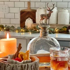 Vagabond House Standing Elk Liquor Decanter - Wide Liquor Decanters & Decanter Tags