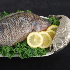 Vagabond House Stoneware & Pewter Fish Tray - Oblong Lodge Style