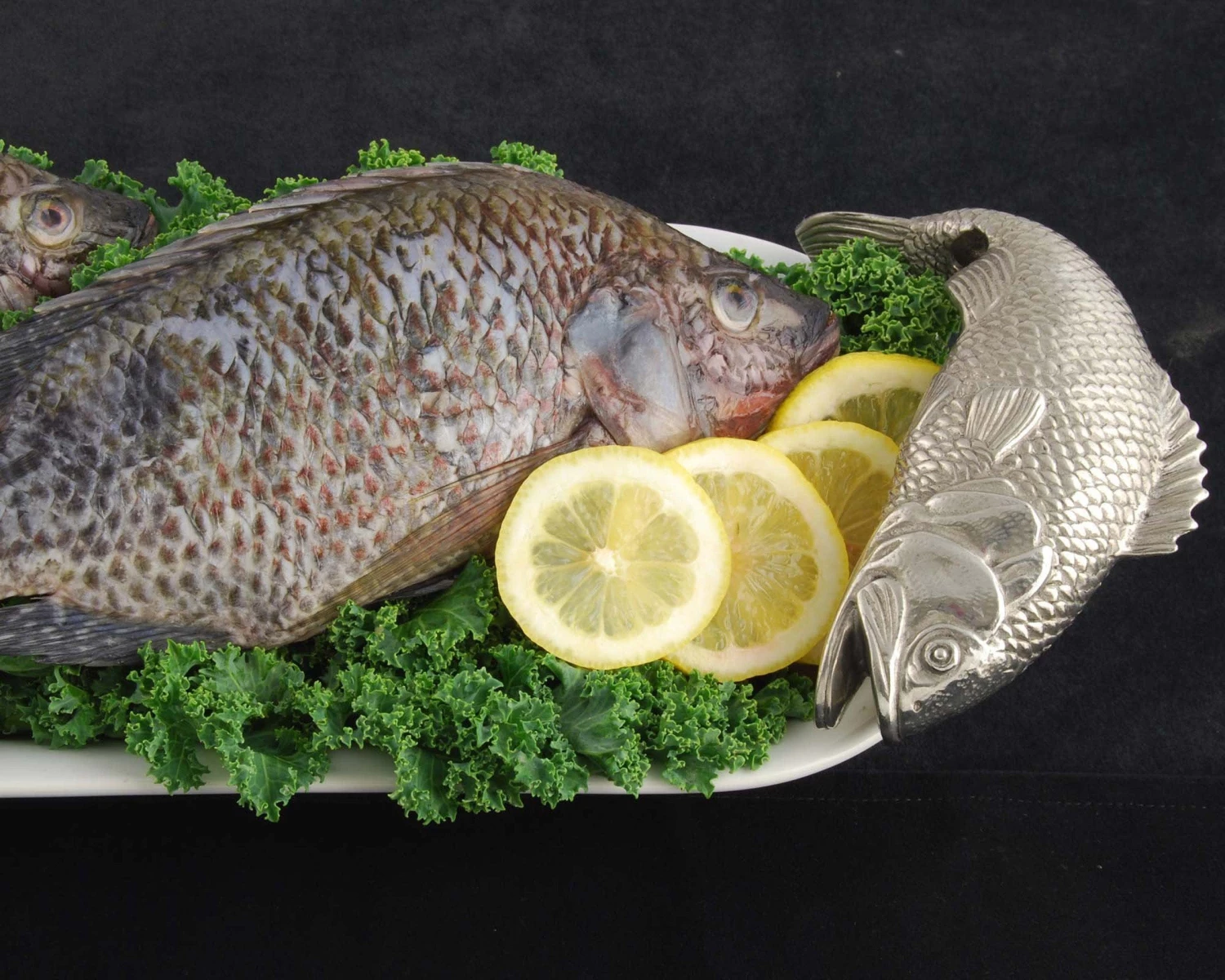 Vagabond House Stoneware & Pewter Fish Tray - Oblong Lodge Style 2 Vagabond House Stoneware & Pewter Fish Tray - Oblong Lodge Style