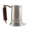 Vagabond House Mugs Straight English Pewter Mug Composit Antler Handle