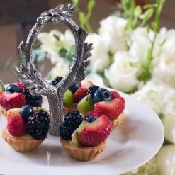 Vagabond House Acorn Oak & Leaf Dessert Stand 7 Vagabond House Acorn Oak & Leaf Dessert Stand