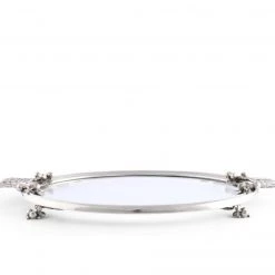 Vagabond House Majestic Forest Acorn & Oak Leaf Oval Glass Tray