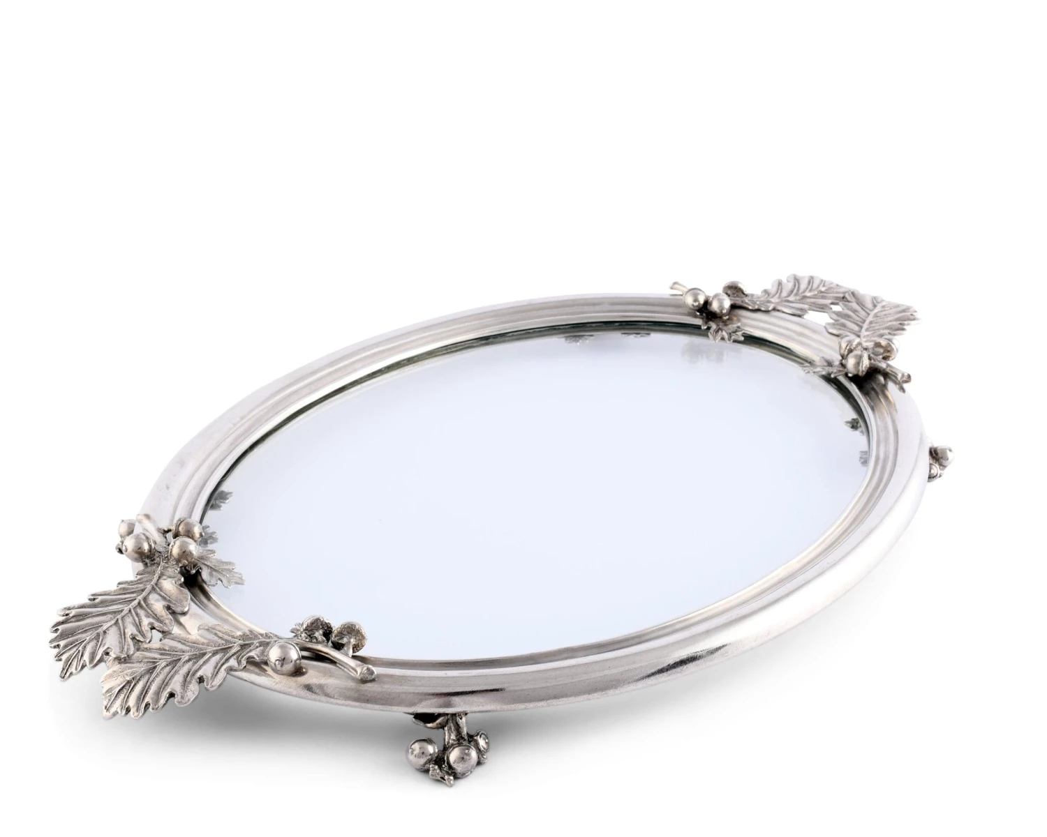 Vagabond House Majestic Forest Acorn & Oak Leaf Oval Glass Tray 4 Vagabond House Majestic Forest Acorn & Oak Leaf Oval Glass Tray