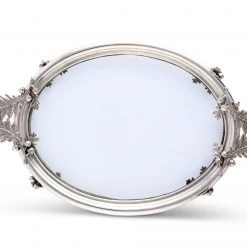 Vagabond House Majestic Forest Acorn & Oak Leaf Oval Glass Tray 9 Vagabond House Majestic Forest Acorn & Oak Leaf Oval Glass Tray