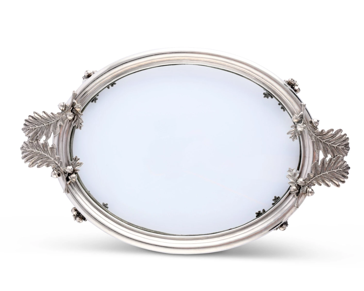 Vagabond House Majestic Forest Acorn & Oak Leaf Oval Glass Tray 5 Vagabond House Majestic Forest Acorn & Oak Leaf Oval Glass Tray