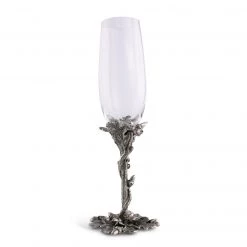 Vagabond House Majestic Forest Acorn & Oak Leaf Pewter Champagne Flute 5 Vagabond House Majestic Forest Acorn & Oak Leaf Pewter Champagne Flute