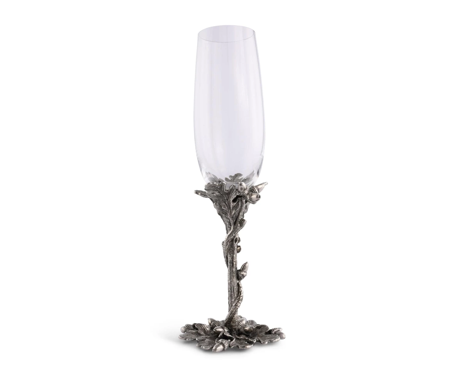 Vagabond House Majestic Forest Acorn & Oak Leaf Pewter Champagne Flute 3 Vagabond House Majestic Forest Acorn & Oak Leaf Pewter Champagne Flute