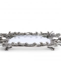 Vagabond House Acorn Oak & Leaf Square Glass Tray Trays