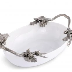 Vagabond House Acorn Oak & Leaf Stoneware Serving Dish Majestic Forest