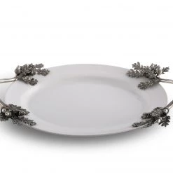 Vagabond House Trays Acorn Oak & Leaf Stoneware Tray - Small