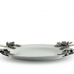 Vagabond House Trays Acorn Oak & Leaf Stoneware Tray - Small