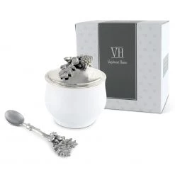 Vagabond House Acorn Oak Leaf Sugar Bowl And Spoon 9 Vagabond House Acorn Oak Leaf Sugar Bowl And Spoon