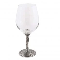 Vagabond House Pewter Faux Bois Wine Glasses Majestic Forest