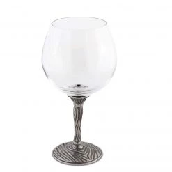 Vagabond House Pewter Faux Bois Wine Glasses Majestic Forest