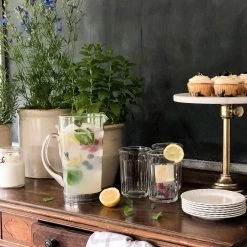 Vagabond House Faux Bois Glass Pitcher Majestic Forest