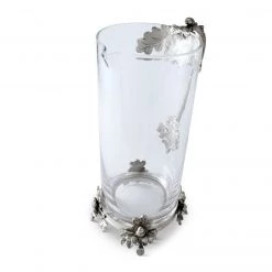 Vagabond House Glass Pitcher Pewter Acorn & Oak Leaf Handle