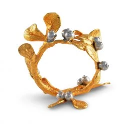 Vagabond House Majestic Forest Golden Winter Berry Napkin Ring