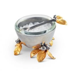 Vagabond House Golden Winter Berry Salt Cellar Majestic Forest