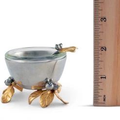 Vagabond House Golden Winter Berry Salt Cellar Majestic Forest