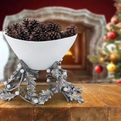 Vagabond House Majestic Forest Oak Leaf Acorn Centerpiece Porcelain Bowl