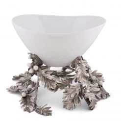 Vagabond House Majestic Forest Oak Leaf Acorn Centerpiece Porcelain Bowl