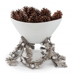 Vagabond House Majestic Forest Oak Leaf Acorn Centerpiece Porcelain Bowl