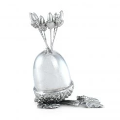 Vagabond House Majestic Forest Pewter Acorn Cheese Pick Set