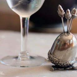 Vagabond House Majestic Forest Pewter Acorn Cheese Pick Set 9 Vagabond House Majestic Forest Pewter Acorn Cheese Pick Set