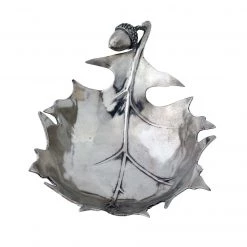 Vagabond House Pewter Forest Leaf Dish Majestic Forest