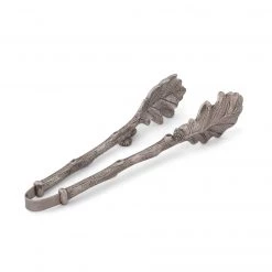 Vagabond House Majestic Forest Pewter Oak Leaf Pattern Ice / Bread Tongs