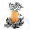 Vagabond House Pewter Pine Cones Pillar Hurricane Centerpiece Candlesticks & Candle Snuffers