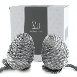 Vagabond House Pewter Pine Cones Salt & Pepper Set Majestic Forest