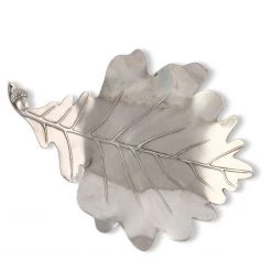 Vagabond House Pewter White Oak Leaf Plate Dessert Stands