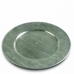 Vagabond House Pewter Wood Grain Charger