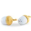 Vagabond House Porcelain Salt And Pepper - Acorn Gold Leaf