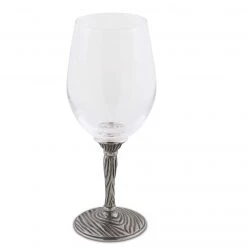 Vagabond House Pewter Faux Bois Wine Glasses Majestic Forest