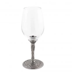 Vagabond House Pewter Faux Bois Wine Glasses Majestic Forest