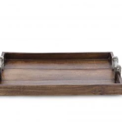 Vagabond House Wood Tray With Faux Bois Handles