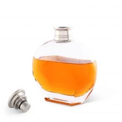 Vagabond House Medici Living Classic Pewter Cap Liquor Decanters