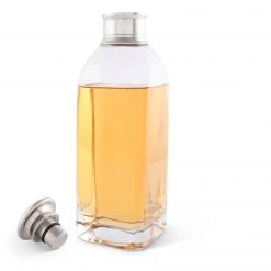 Vagabond House Medici Living Classic Pewter Cap Liquor Decanters