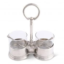 Vagabond House Classic Pewter DBL Condiment Server Medici Living