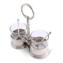 Vagabond House Classic Pewter DBL Condiment Server Medici Living 6 Vagabond House Classic Pewter DBL Condiment Server Medici Living
