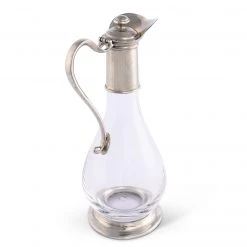 Vagabond House Classic Pewter & Glass Wine Decanter Medici Living