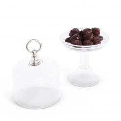 Vagabond House Medici Living Classic Pewter Ring Glass Covered Cake / Dessert Stand