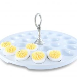 Vagabond House Deviled Egg Tray With Pewter Classic Ring Handle 7 Vagabond House Deviled Egg Tray With Pewter Classic Ring Handle