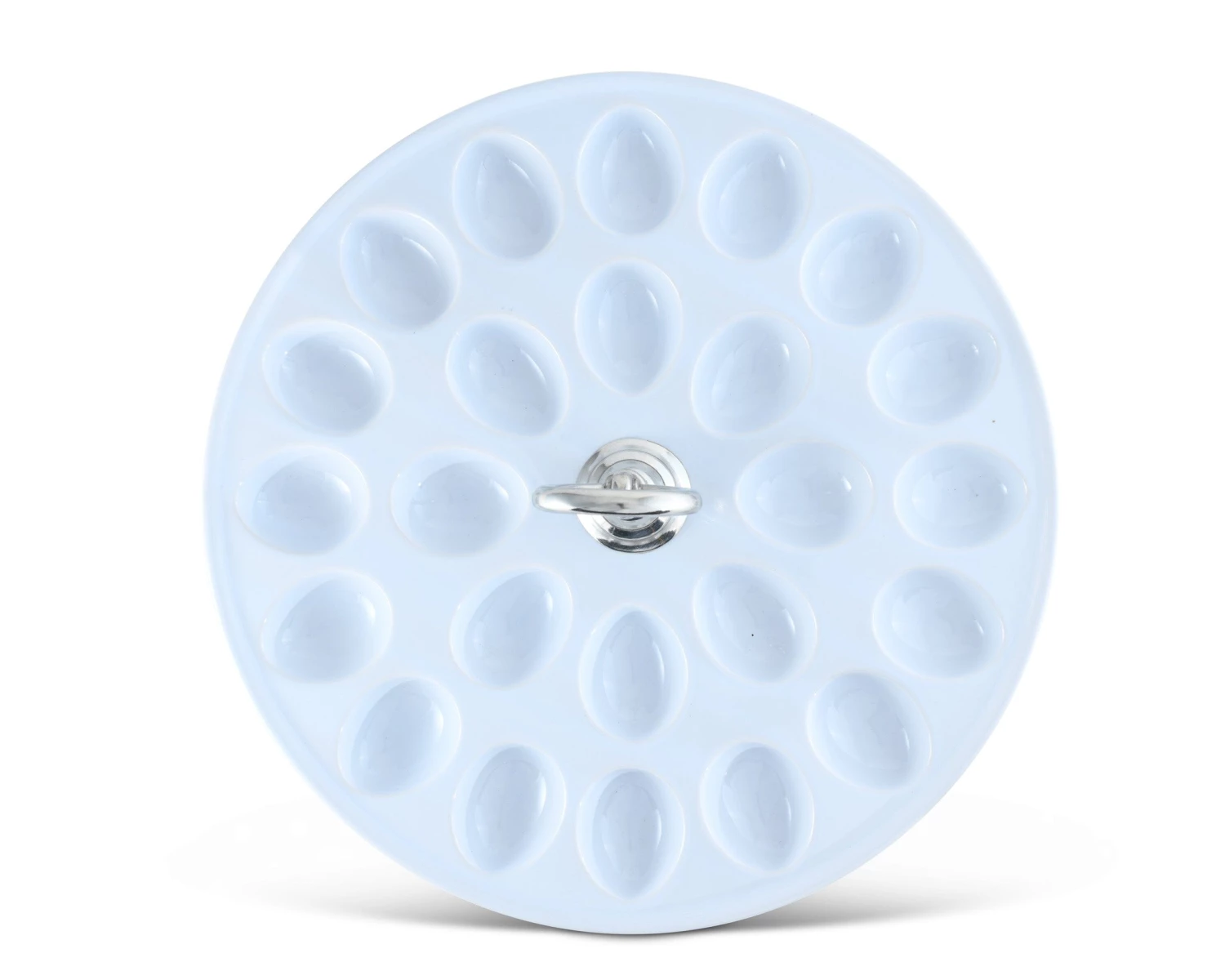 Vagabond House Deviled Egg Tray With Pewter Classic Ring Handle 5 Vagabond House Deviled Egg Tray With Pewter Classic Ring Handle