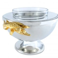 Vagabond House Gold Sturgeon Caviar Server Medici Living